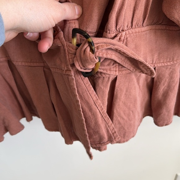 Free People linen blend Joani lightweight boho Jacket size large - Picture 5 of 11